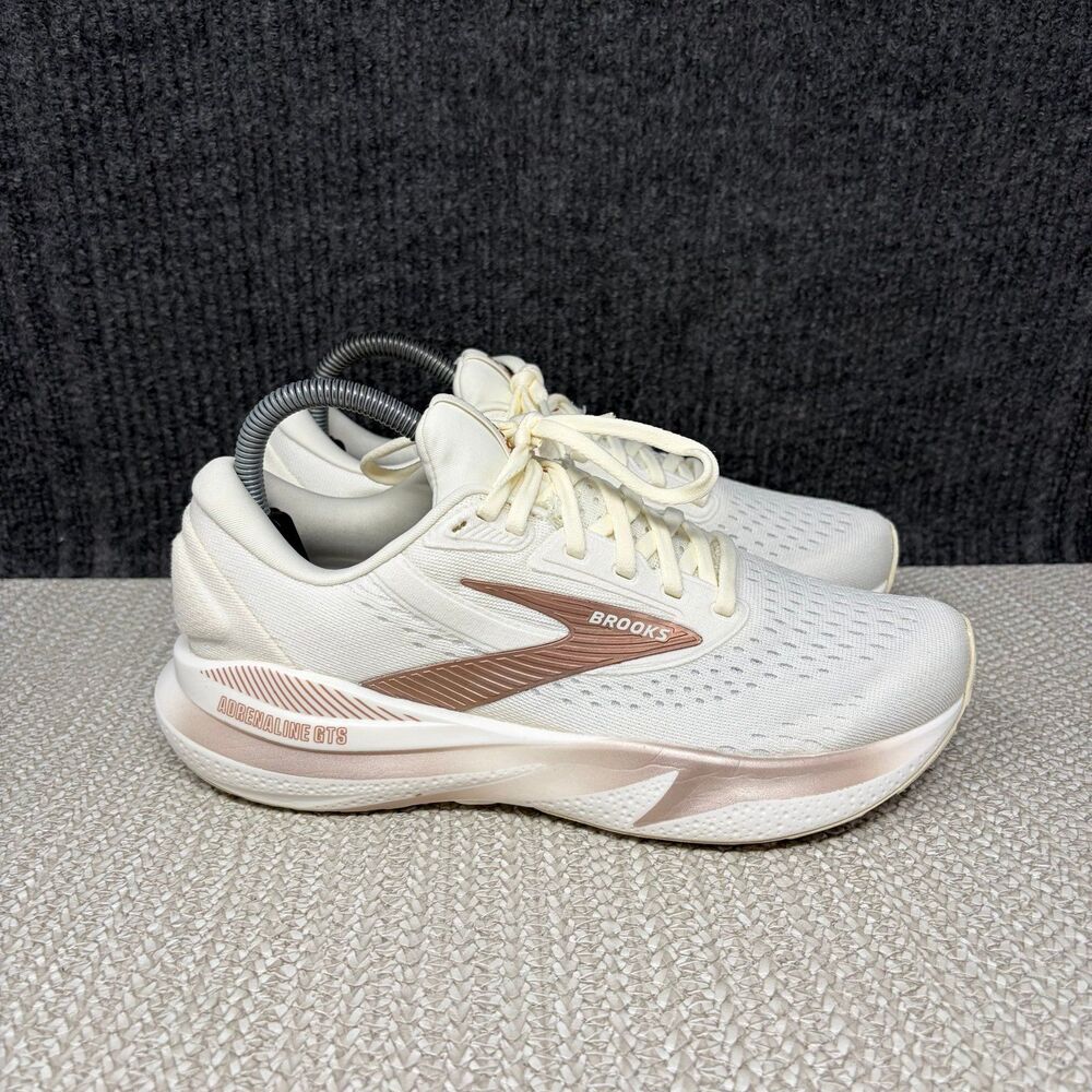 Brooks Adrenaline GTS 24 Coconut Rose Gold White Athletic Running Shoes Womens 8